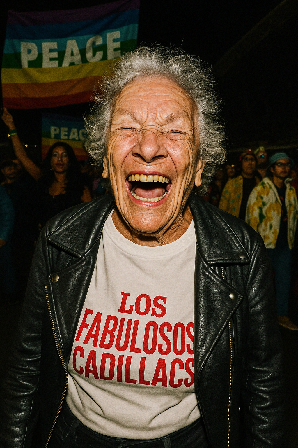 Old lady at the Los Fabulosos Cadillacs concert